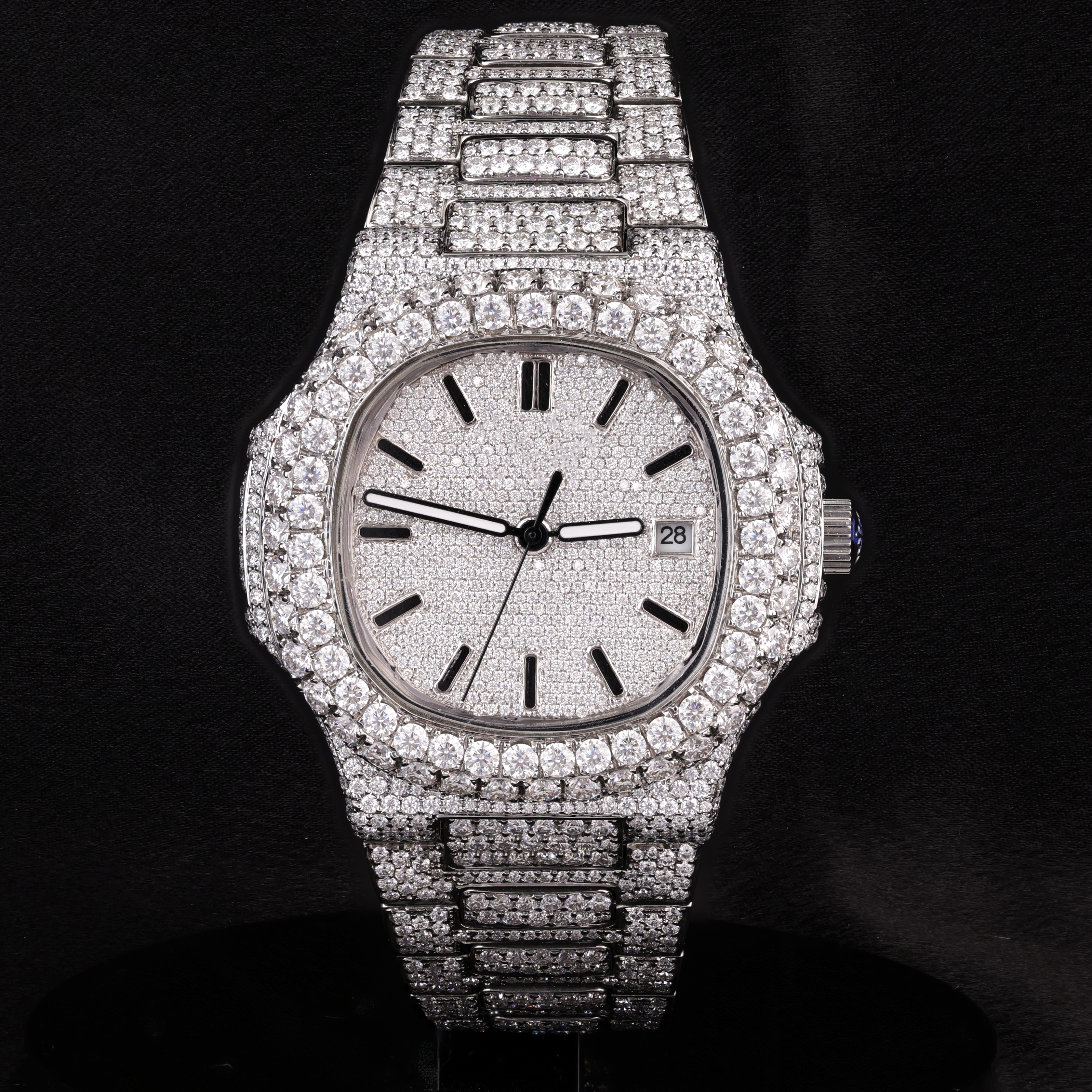 DripblingJewelry Iced Nautilus-Inspired Watch – Frost King Edition