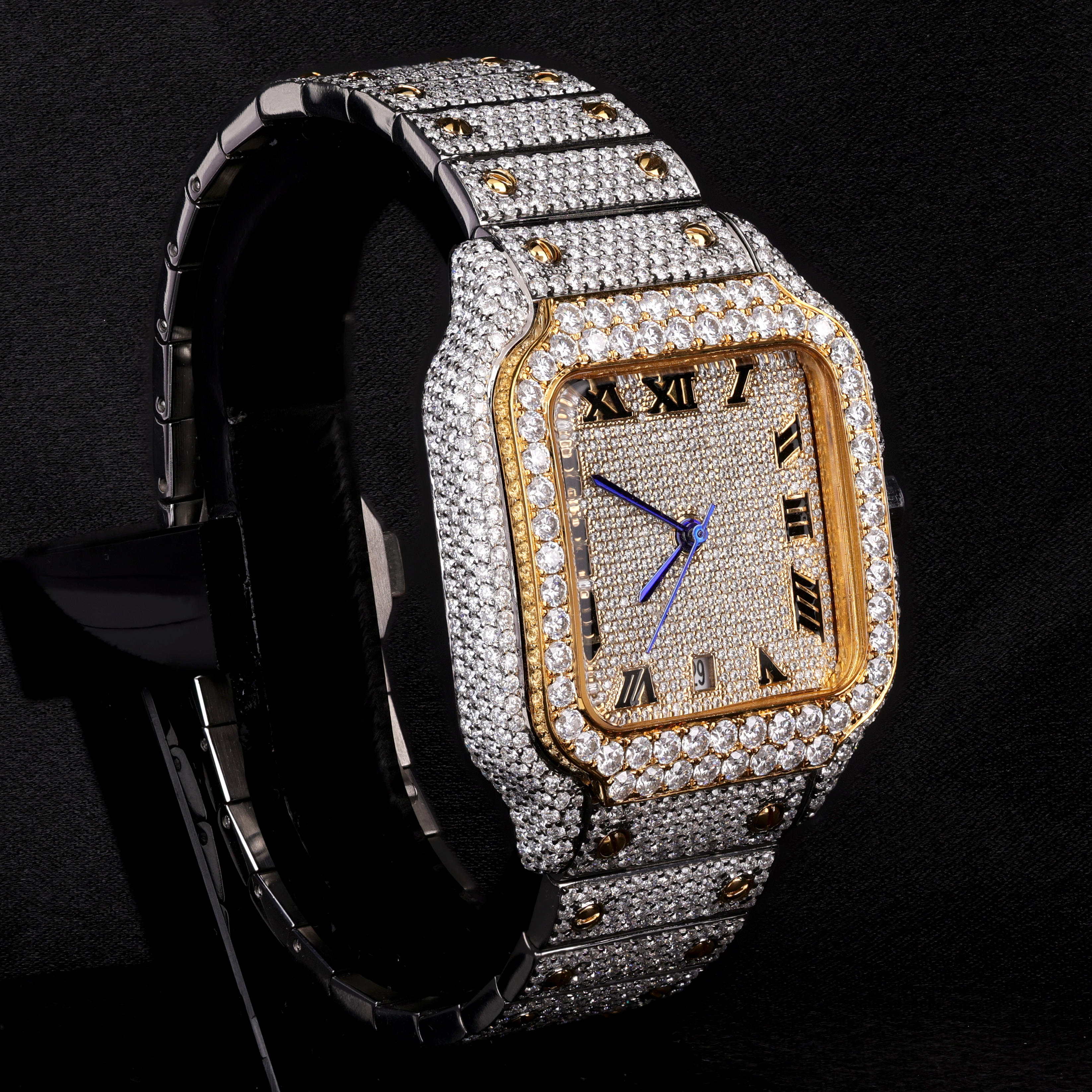 DripblingJewelry Two-Tone Roman Iced Watch – Imperial Edge Edition
