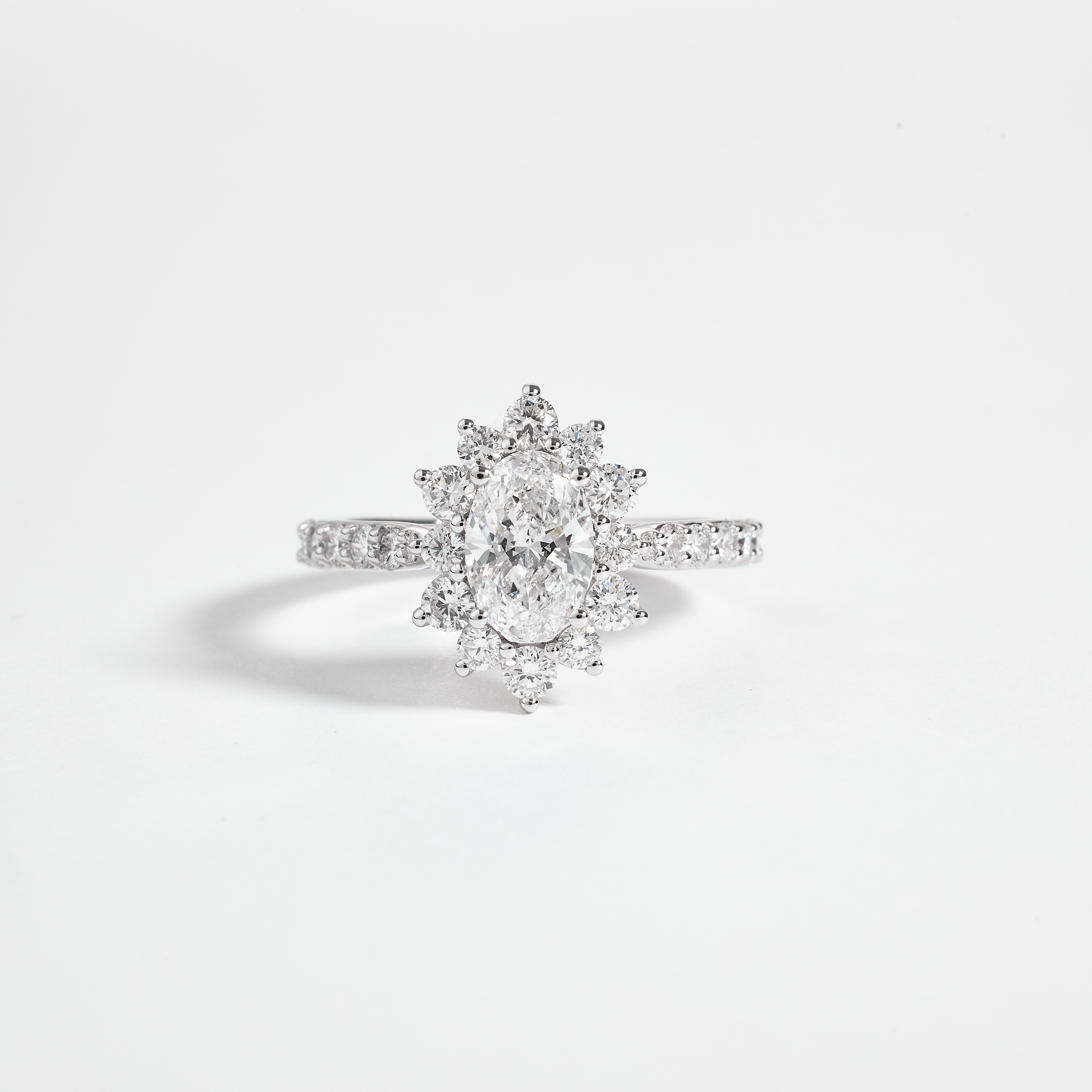 Oval Lab Diamond Pave Engagement Ring