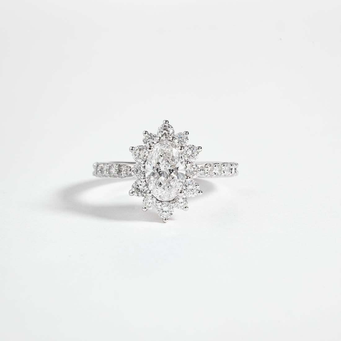 Oval Lab Diamond Pave Engagement Ring