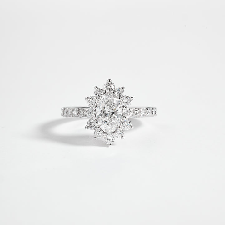 Oval Lab Diamond Pave Engagement Ring