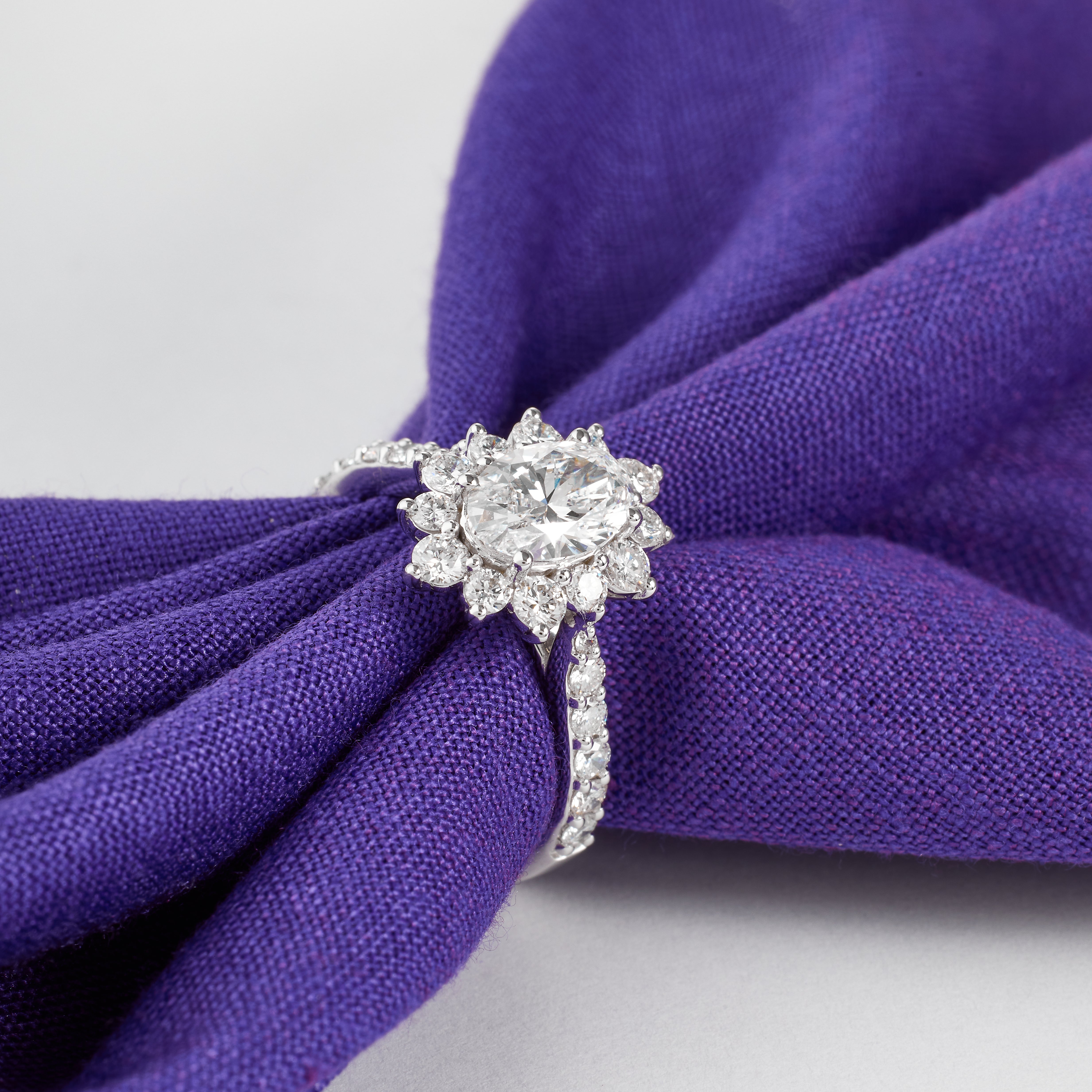 Oval Lab Diamond Pave Engagement Ring