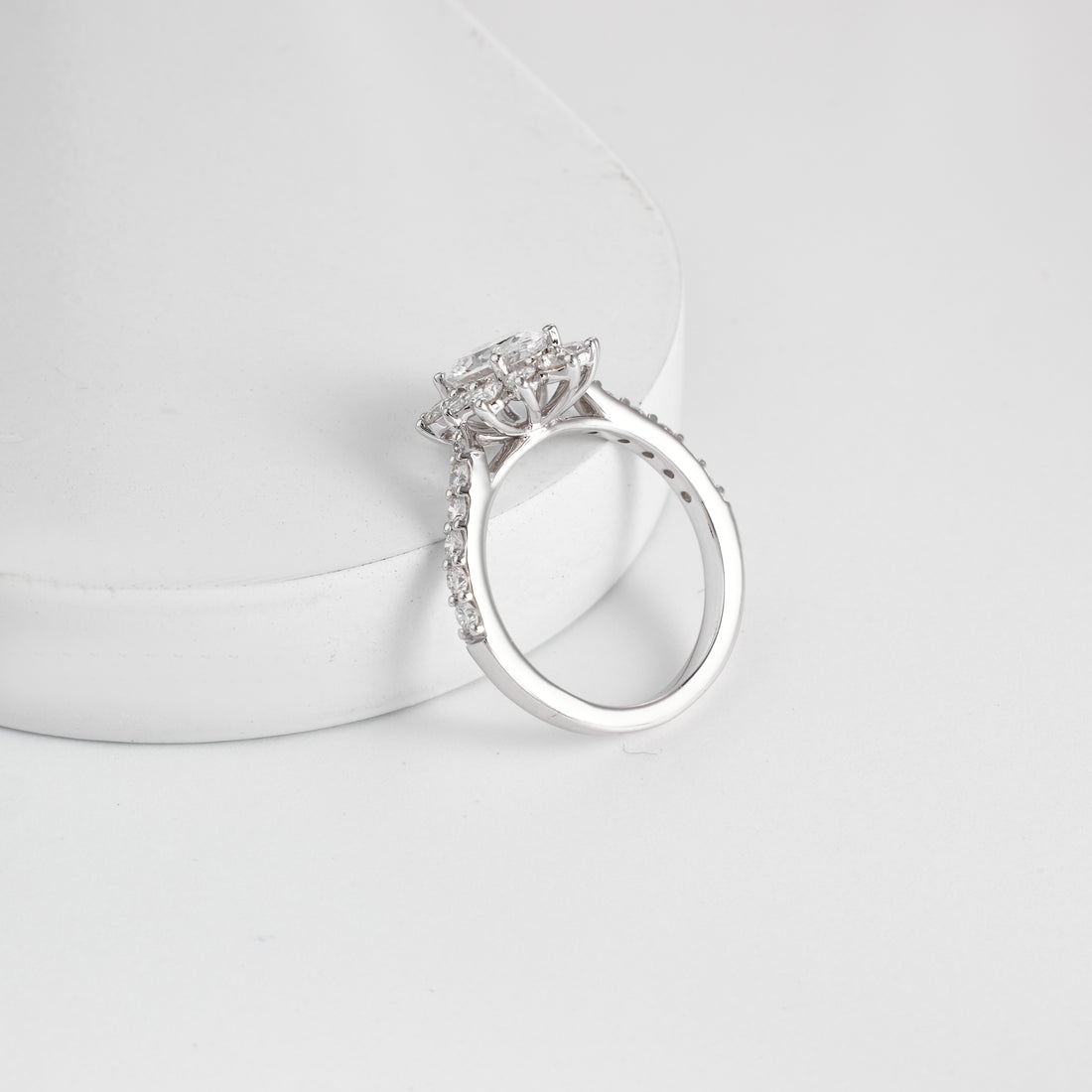 Oval Lab Diamond Pave Engagement Ring