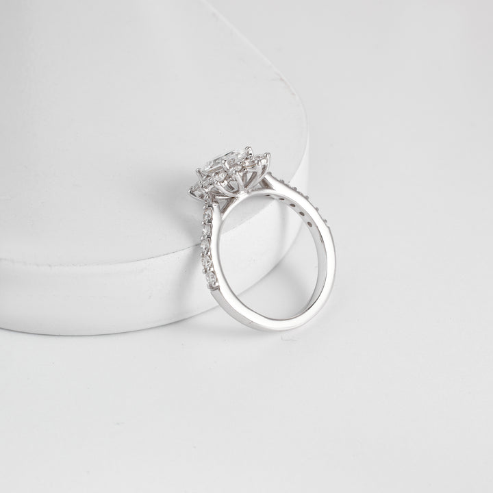 Oval Lab Diamond Pave Engagement Ring
