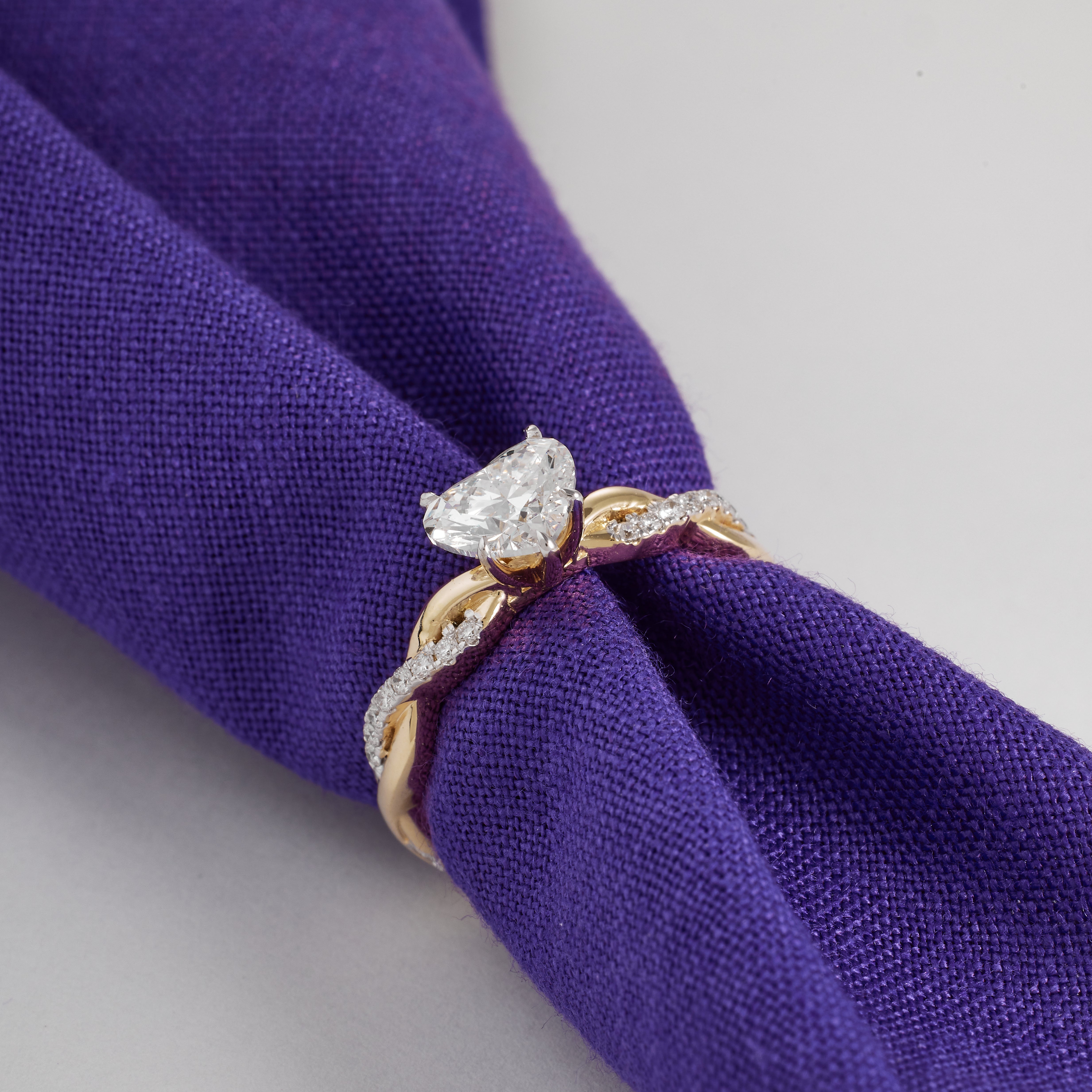 Heart Shaped Lab Grown Diamond Engagement Ring