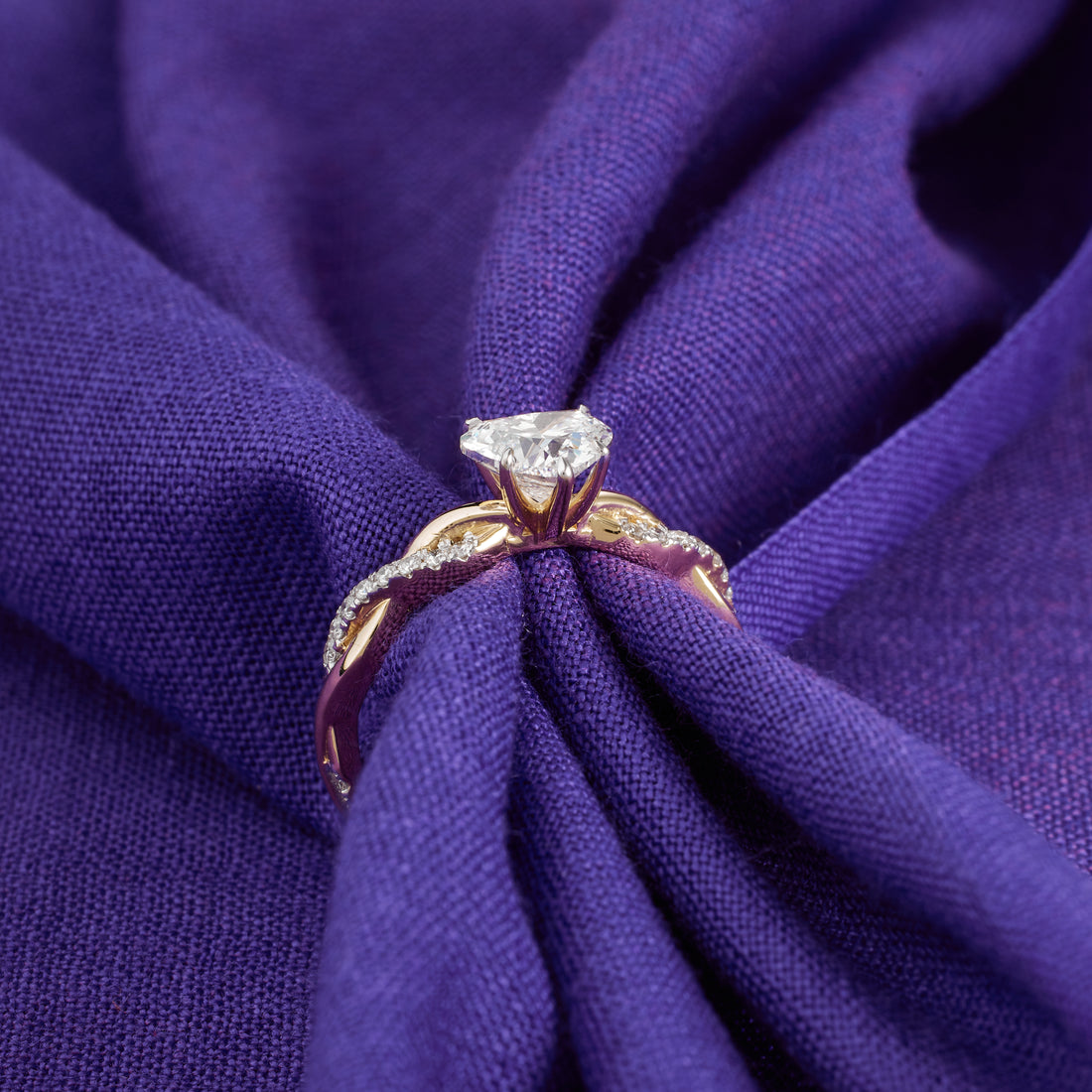 Heart Shaped Lab Grown Diamond Engagement Ring