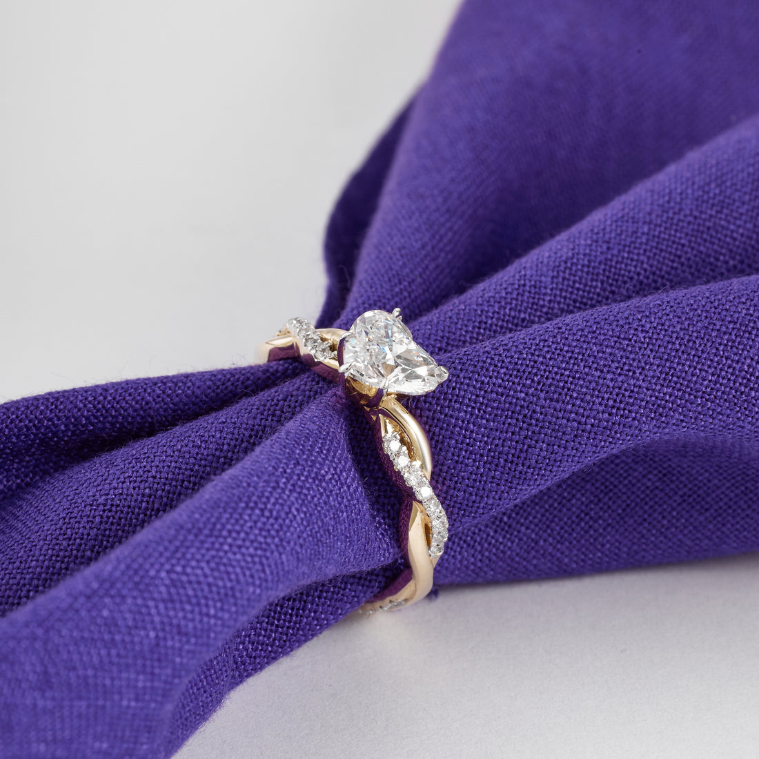 Heart Shaped Lab Grown Diamond Engagement Ring
