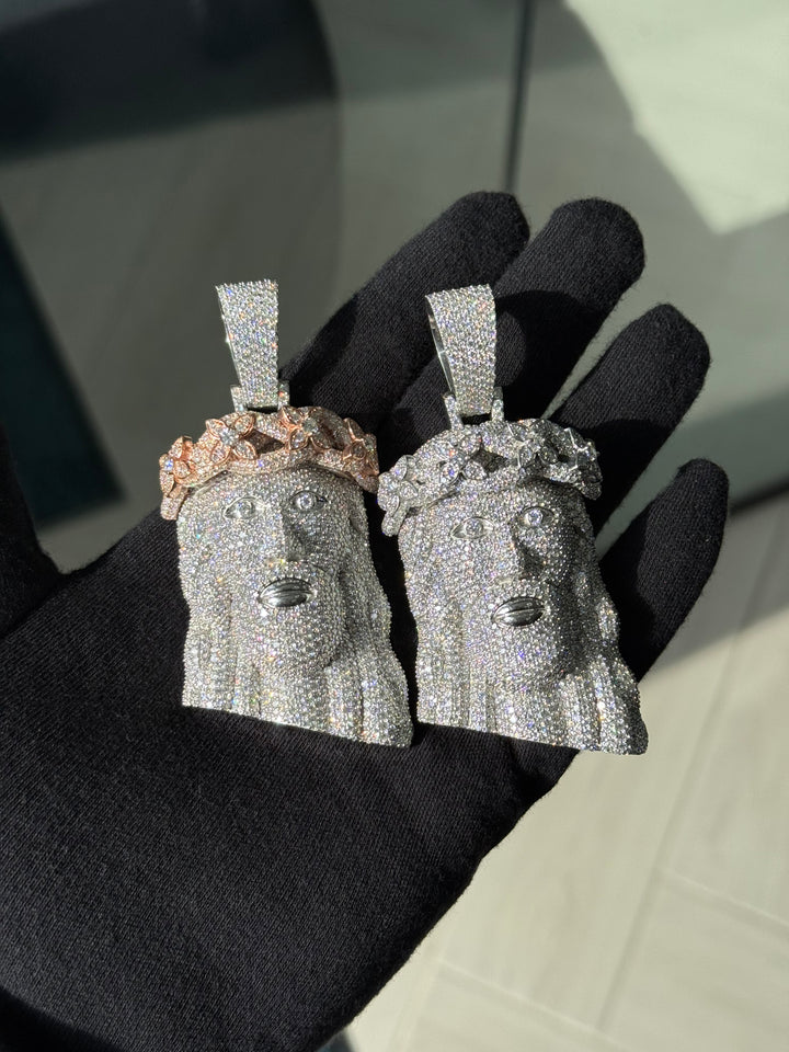 Fully Iced Out 3D Jesus Pendant
