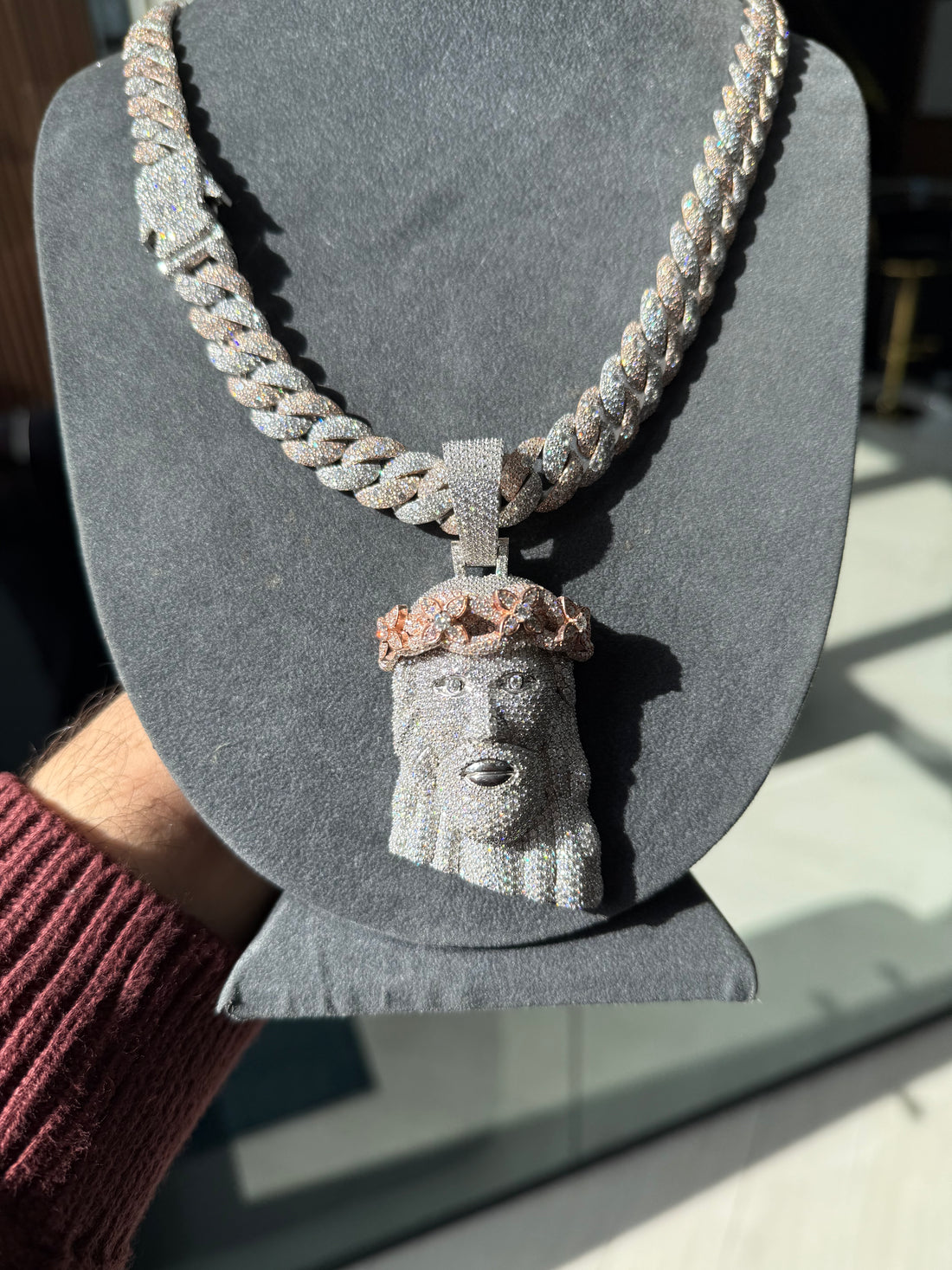 Fully Iced Out 3D Jesus Pendant