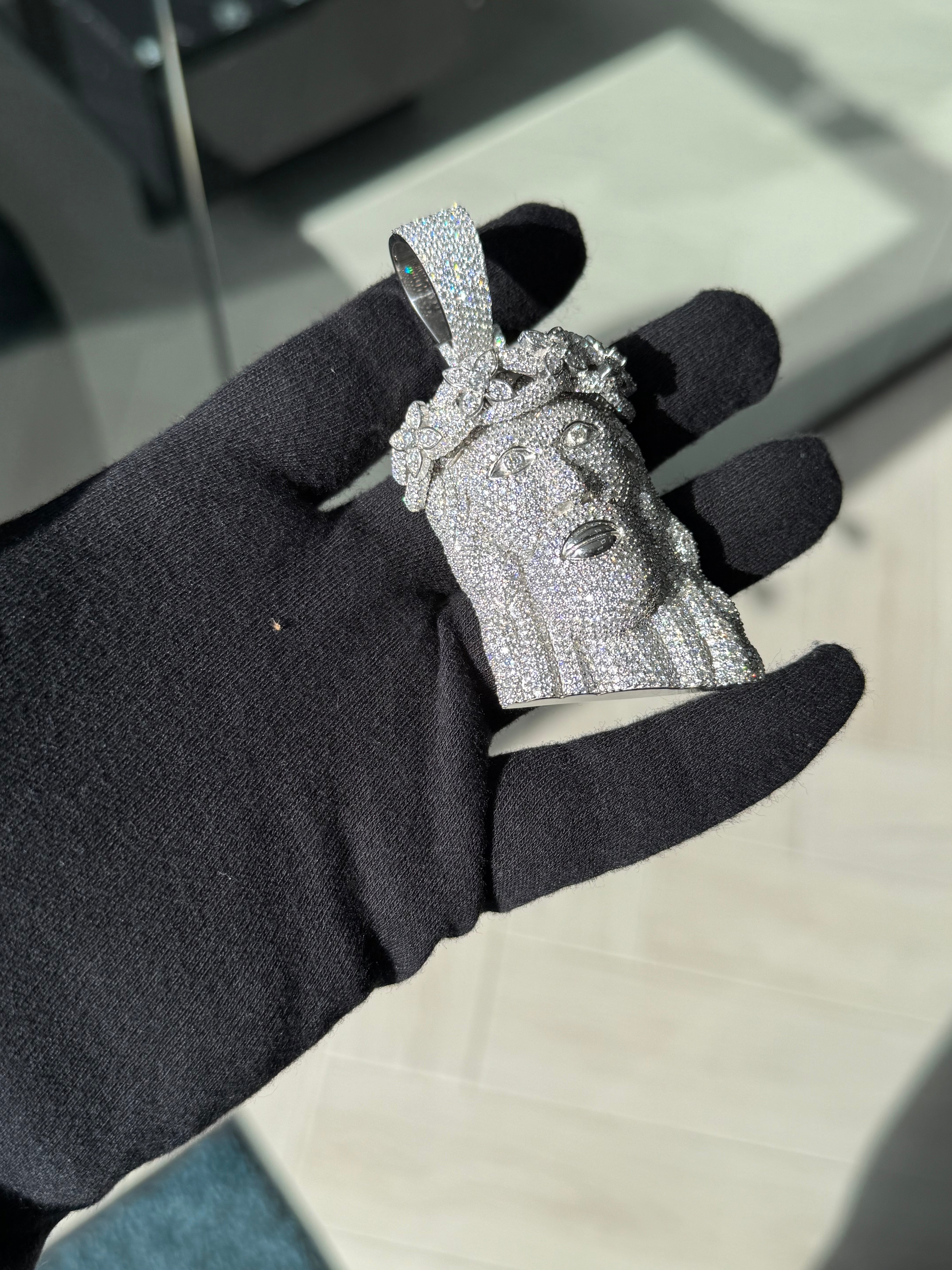 Fully Iced Out 3D Jesus Pendant