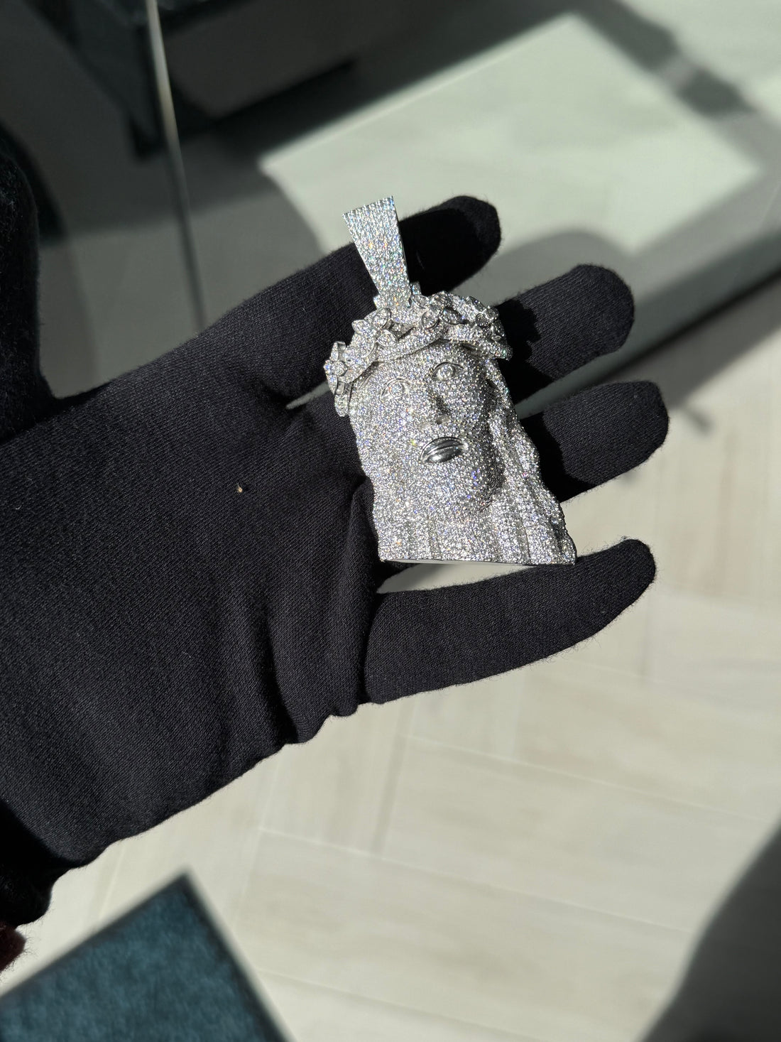 Fully Iced Out 3D Jesus Pendant