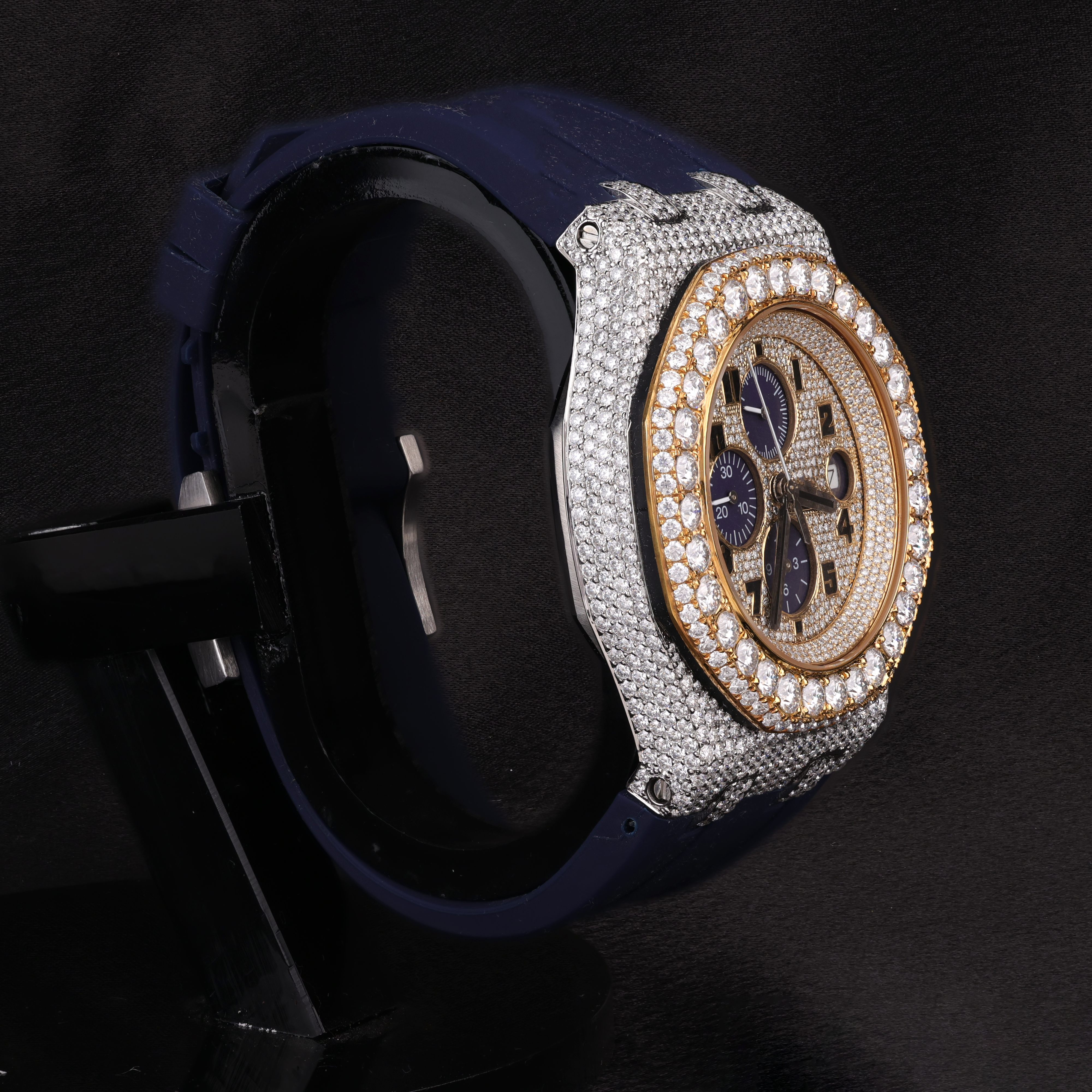 DripblingJewelry Iced Chronograph Sport Watch – Navy Luxe Edition