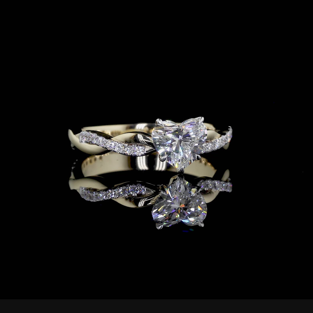 Heart Shaped Lab Grown Diamond Engagement Ring