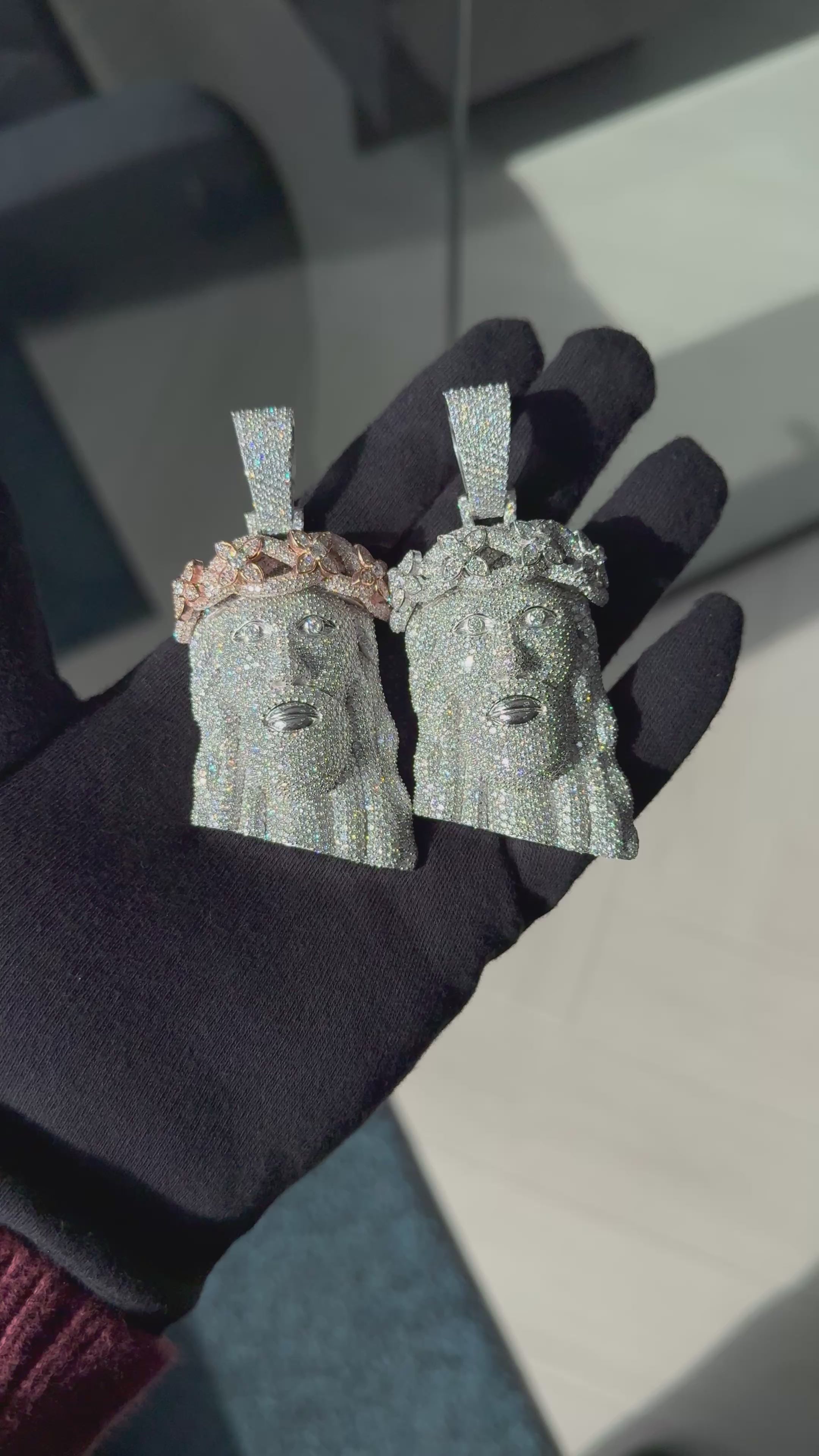 Fully Iced Out 3D Jesus Pendant